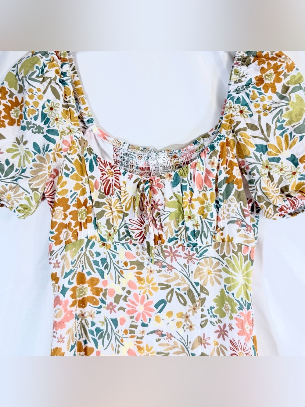 Sadie + Sage “Dream On” Floral Puff Sleeve Fully Lined Mini Dress Size XS - Picture 5 of 14
